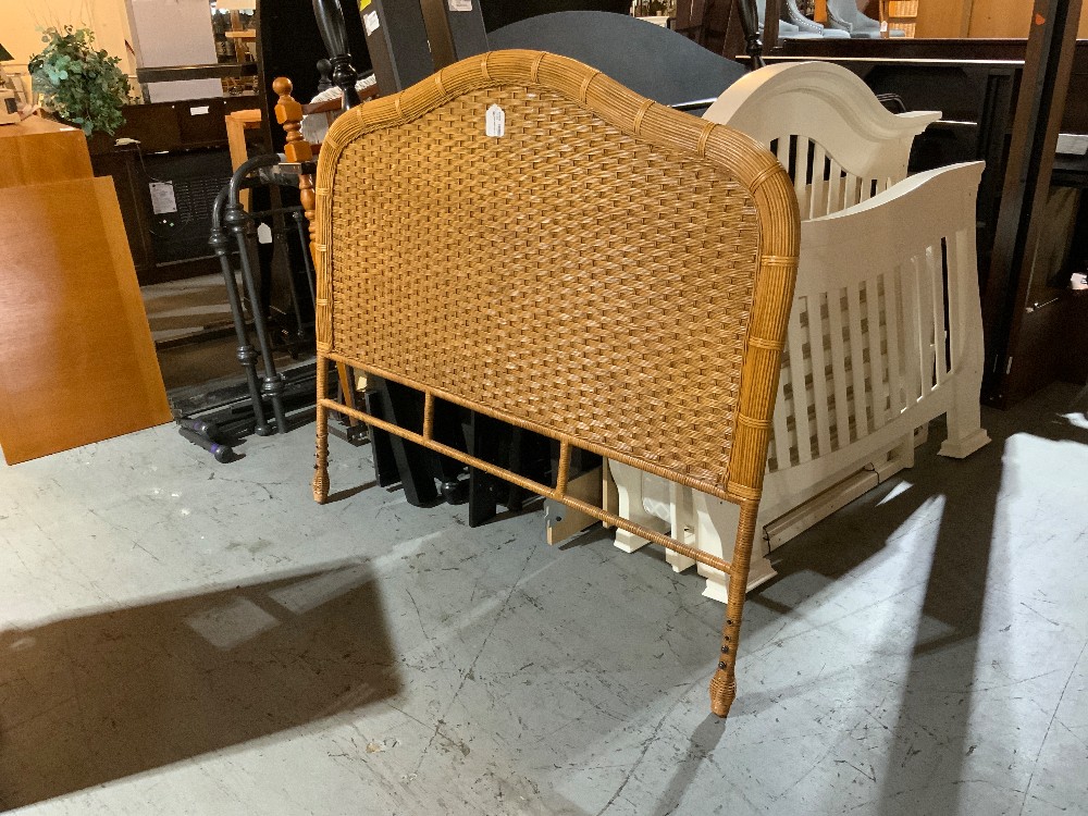Light Wood Woven King Head Board