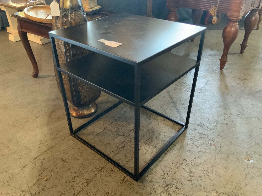Black Metal End Table