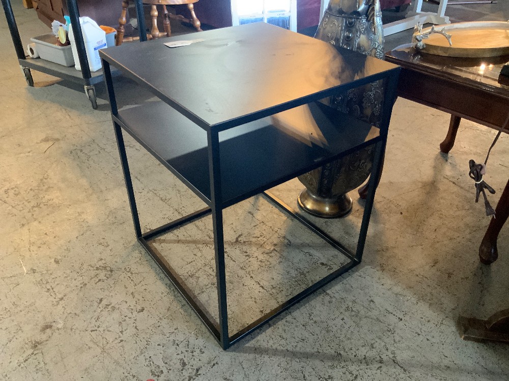Black Metal End Table