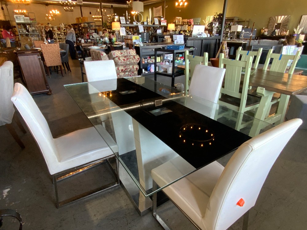 Glass Dining Room Table w/ 4 Chairs