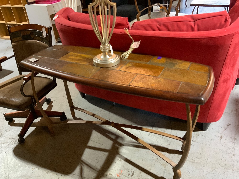 Sofa Table w/ Metal & Tile