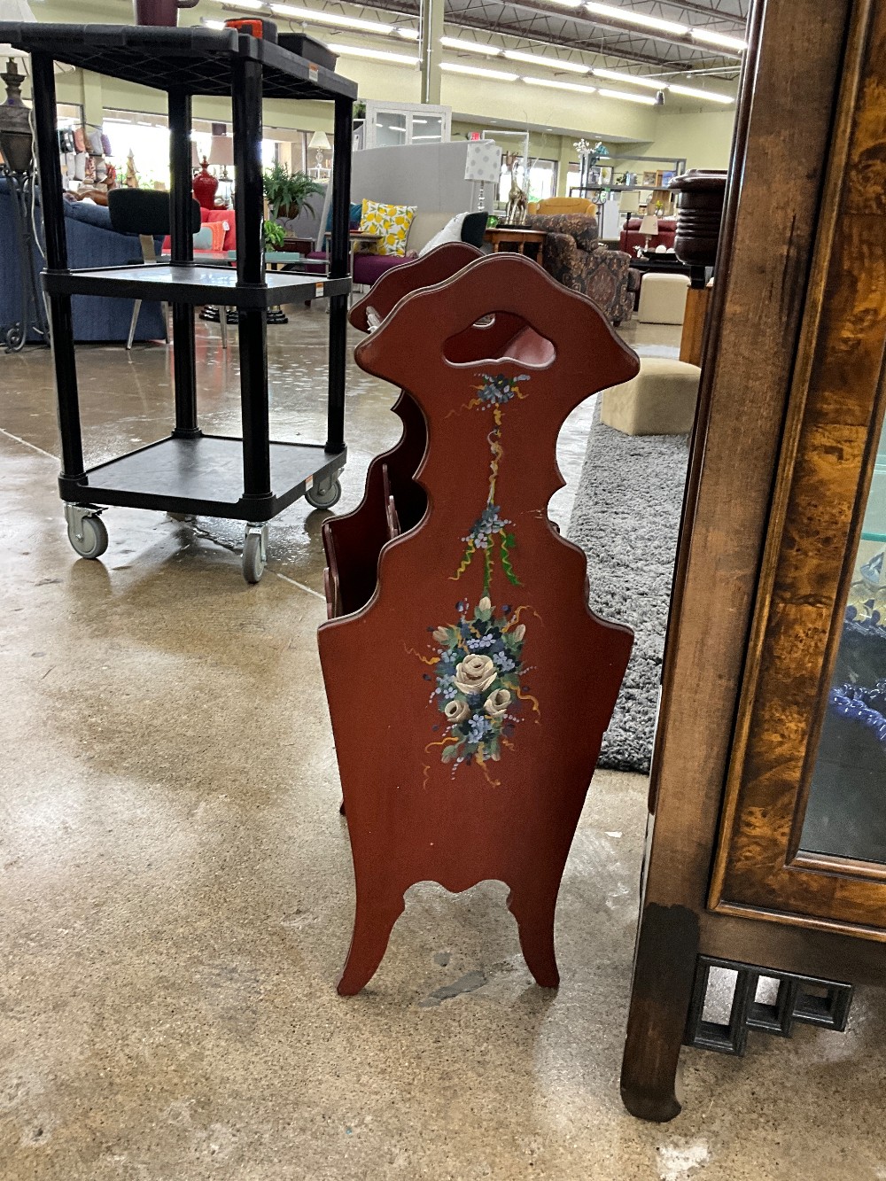 Painted Wood Magazine Rack
