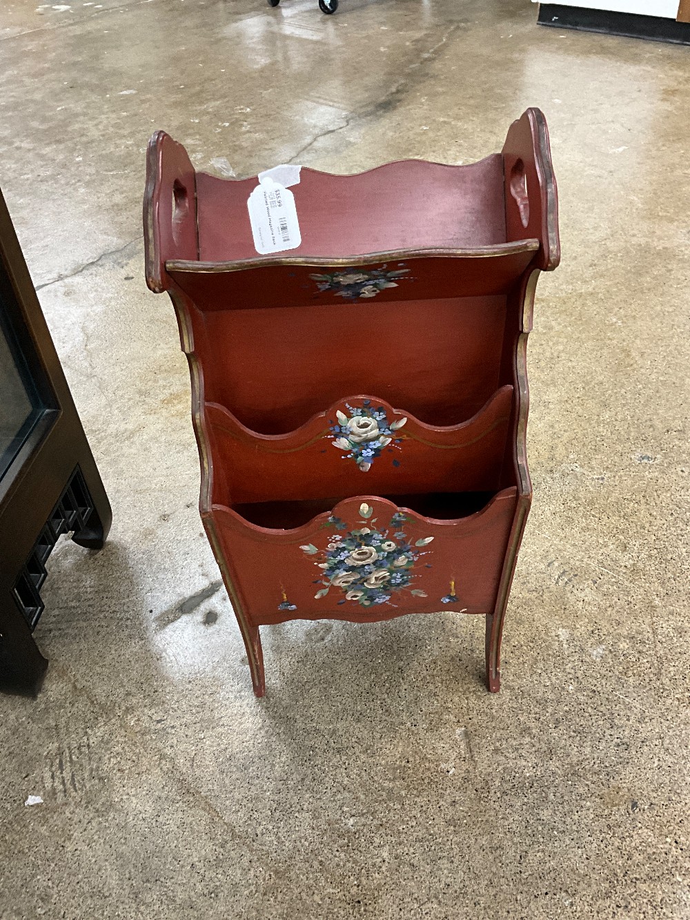 Painted Wood Magazine Rack