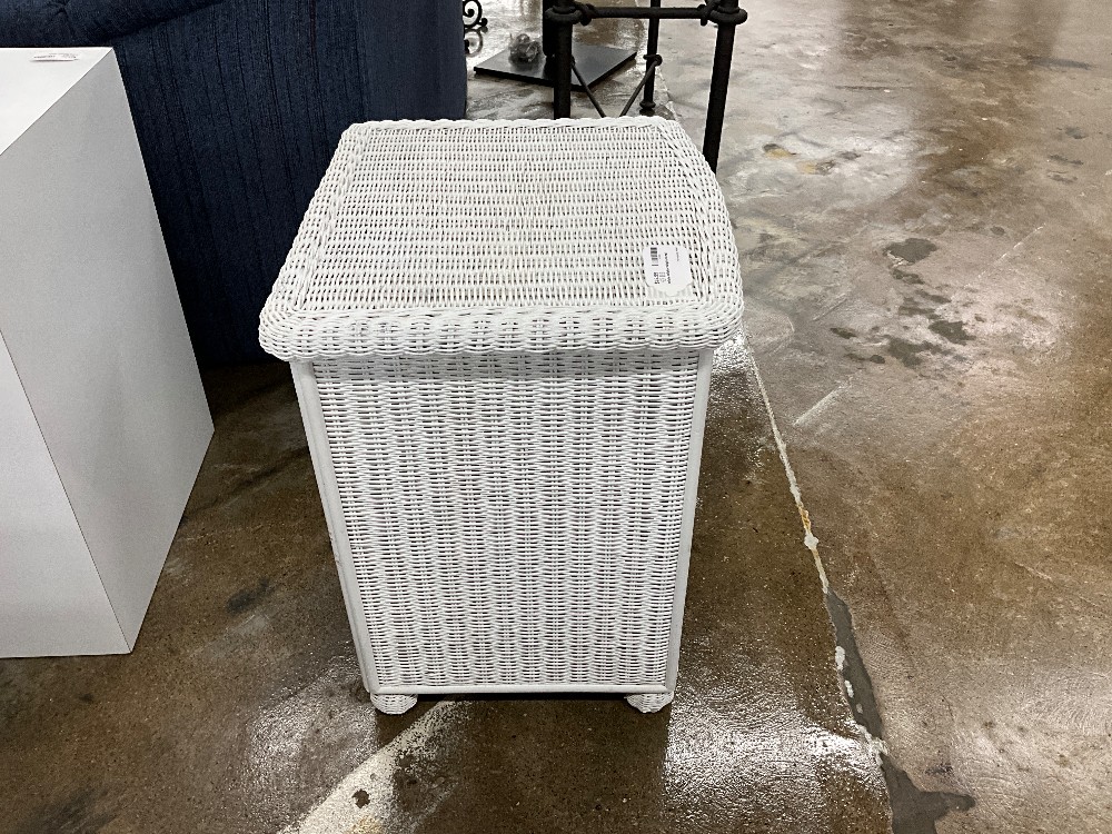 White Wicker Nightstand