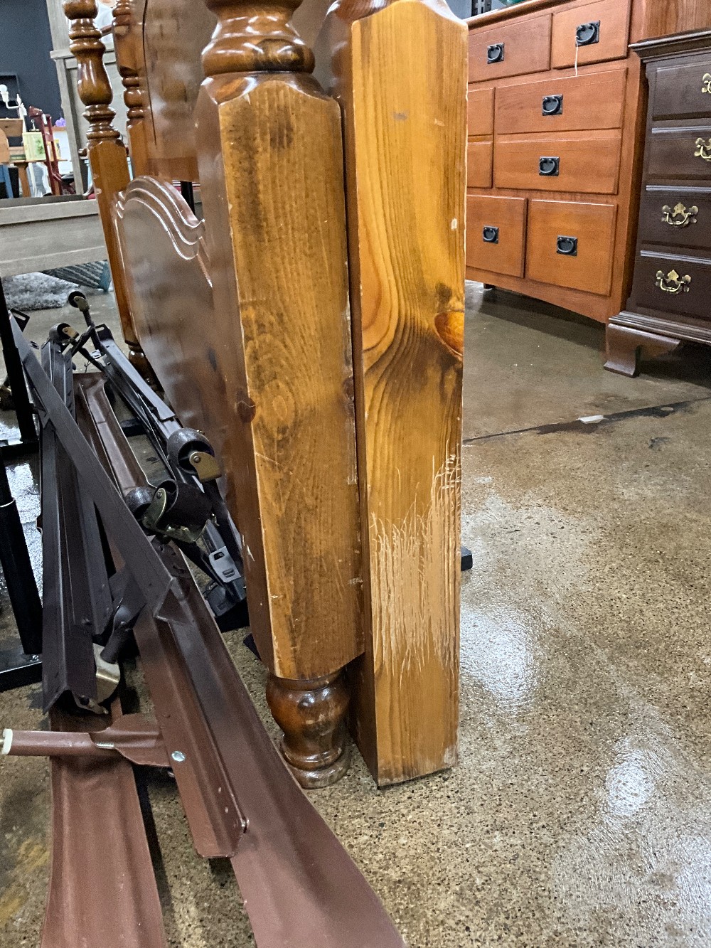 Queen Wood Bed W/Rails (as is)