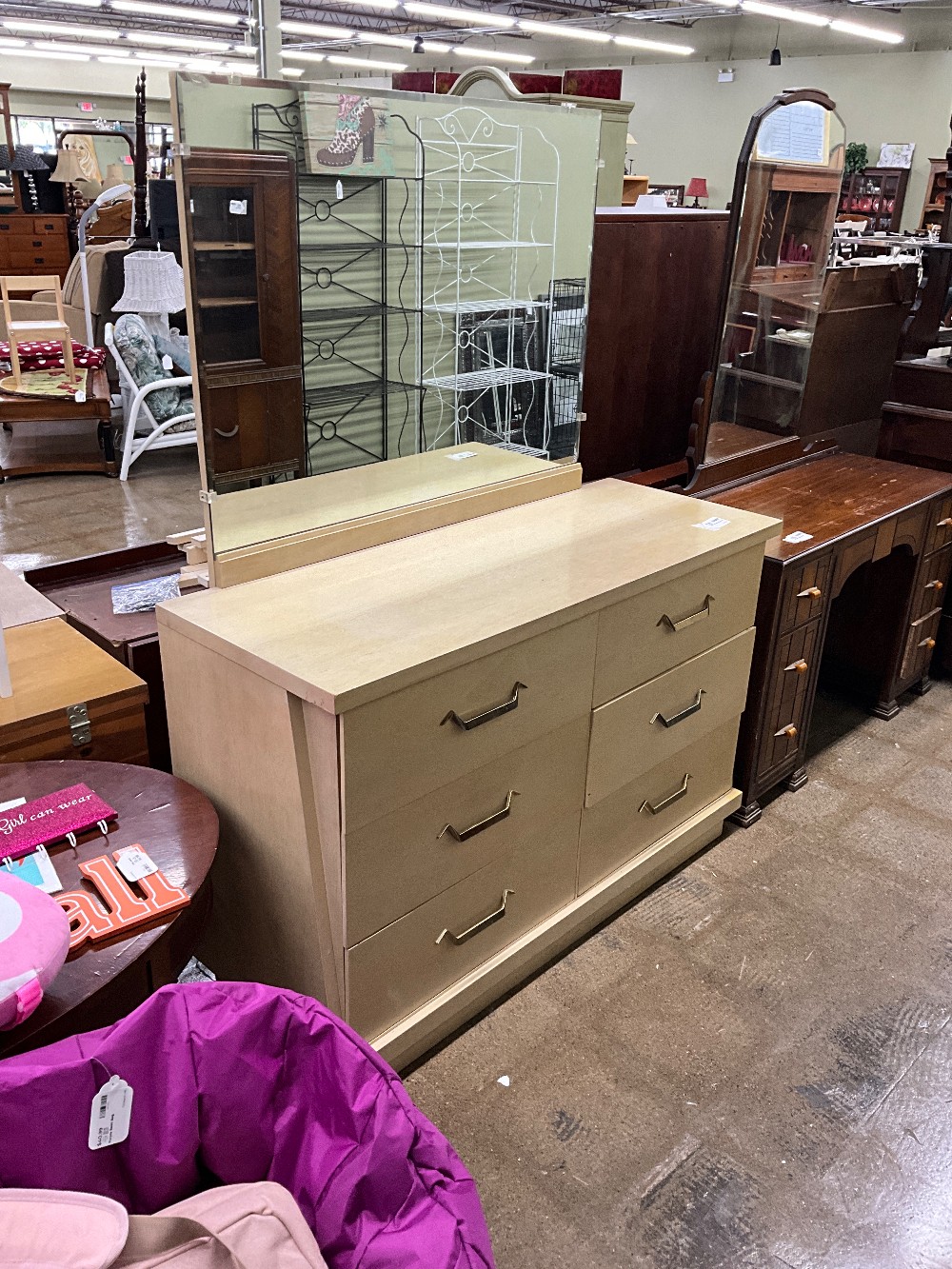 Light Wood Dresser w/ Mirror`