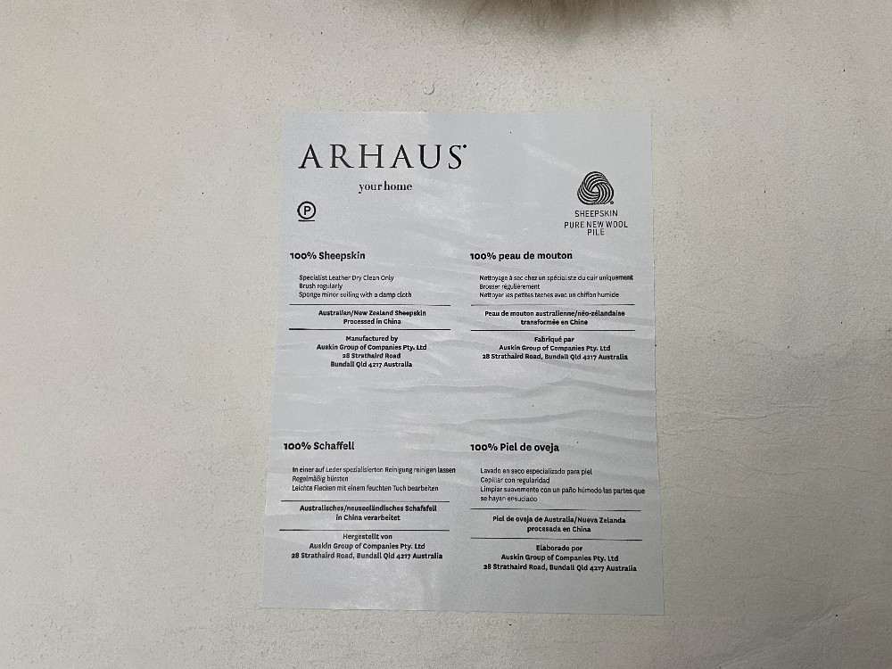Arhaus Sheepskin Rug/Throw