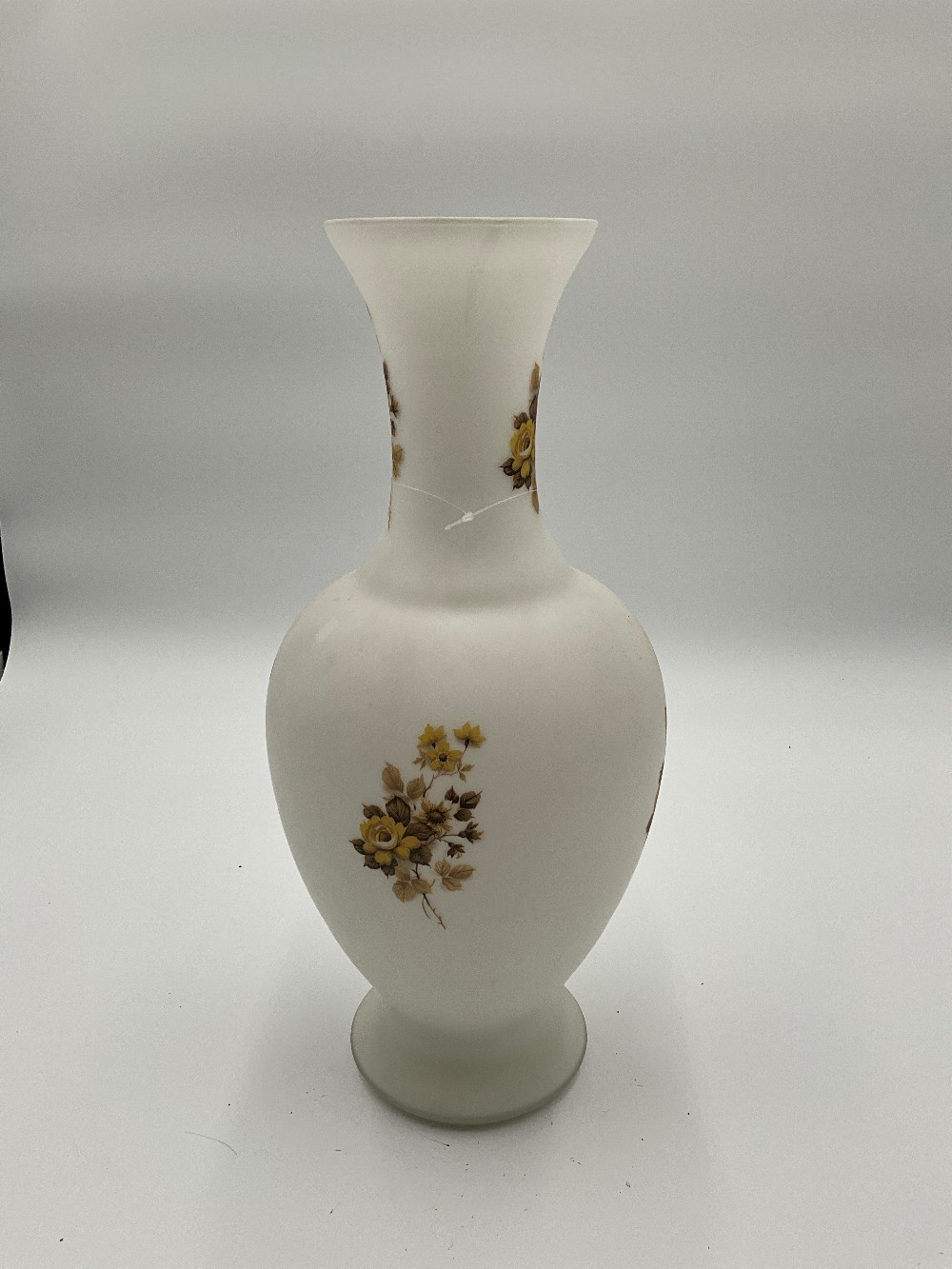 Yellow Floral Frosted Vase