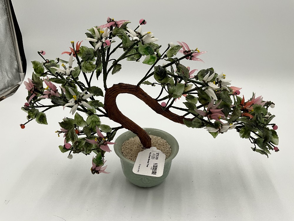 Vtg Glass Bonsai Tree