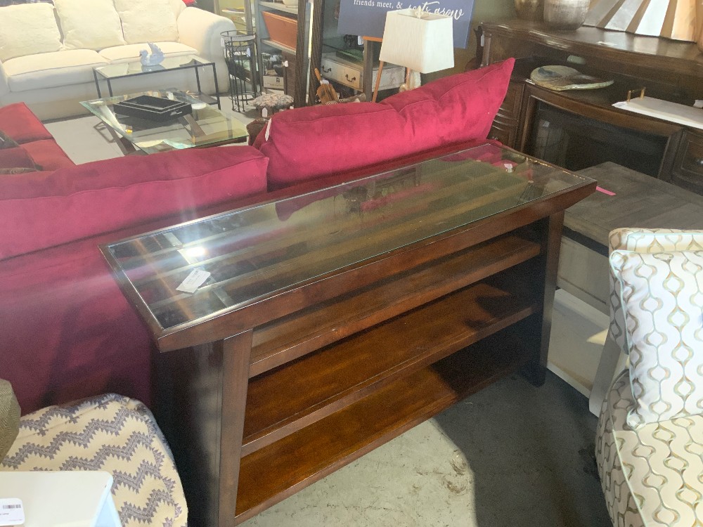 Glass Inlay Sofa Table