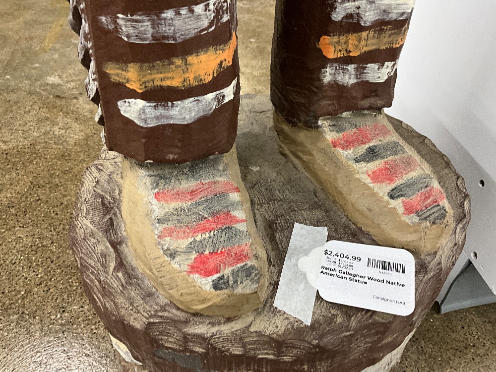 Ralph Gallagher Wood Native American Statue