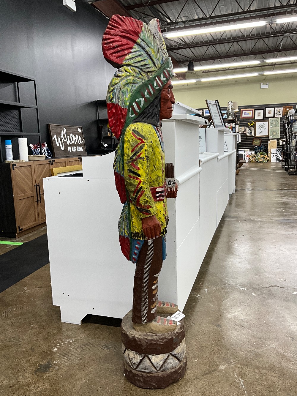 Ralph Gallagher Wood Native American Statue