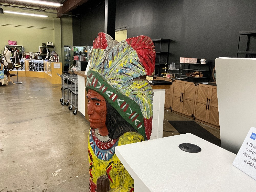 Ralph Gallagher Wood Native American Statue