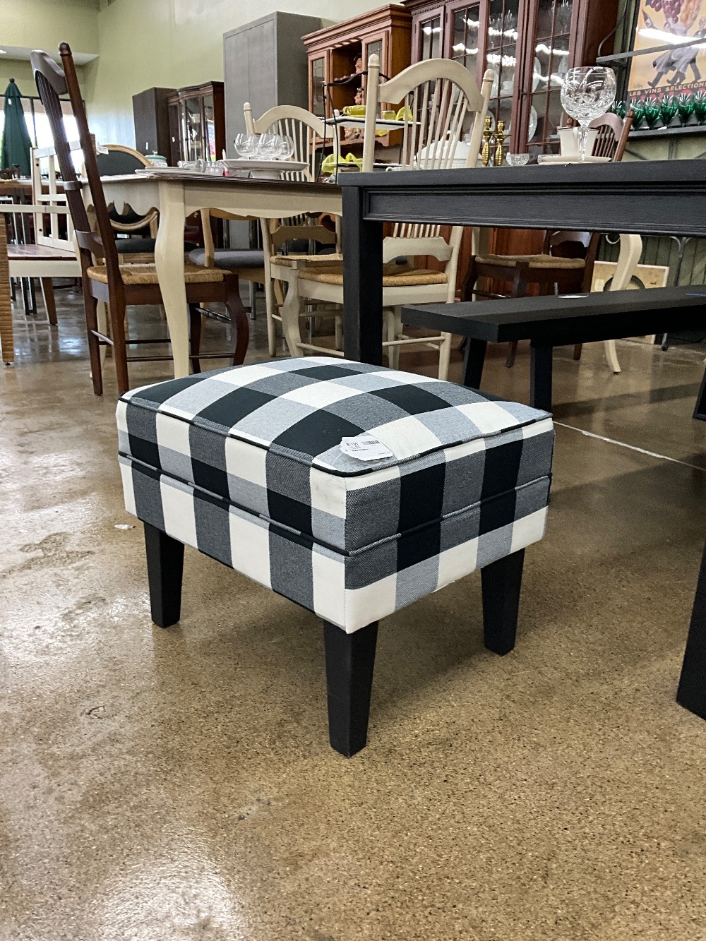 Plaid Ottoman