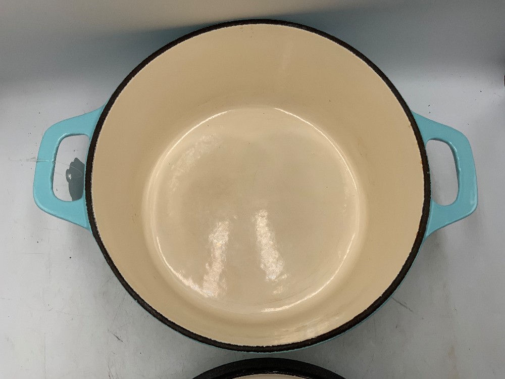 Martha Stewart Blue Cast Iron With Lid