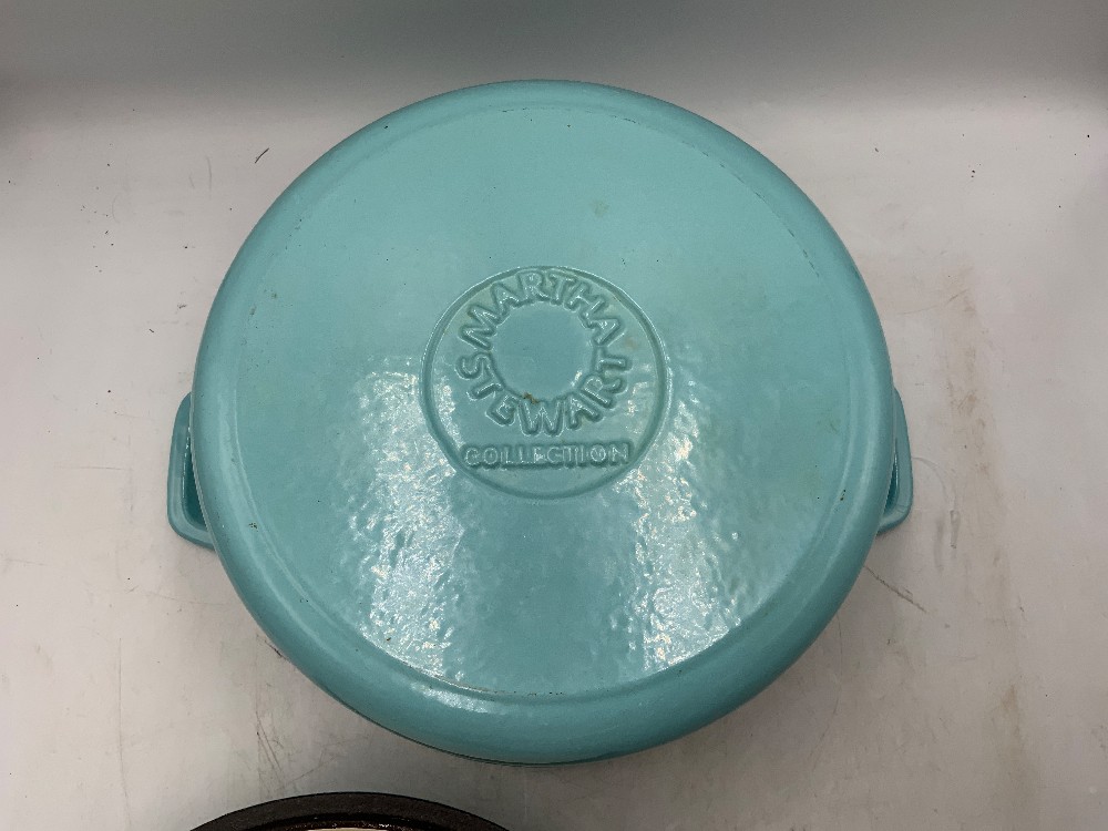 Martha Stewart Blue Cast Iron With Lid
