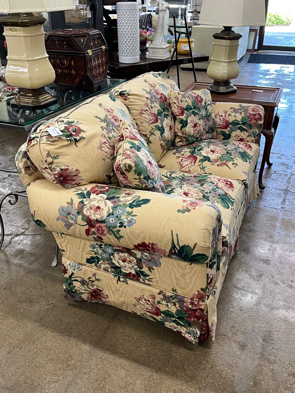 Yellow Floral Loveseat