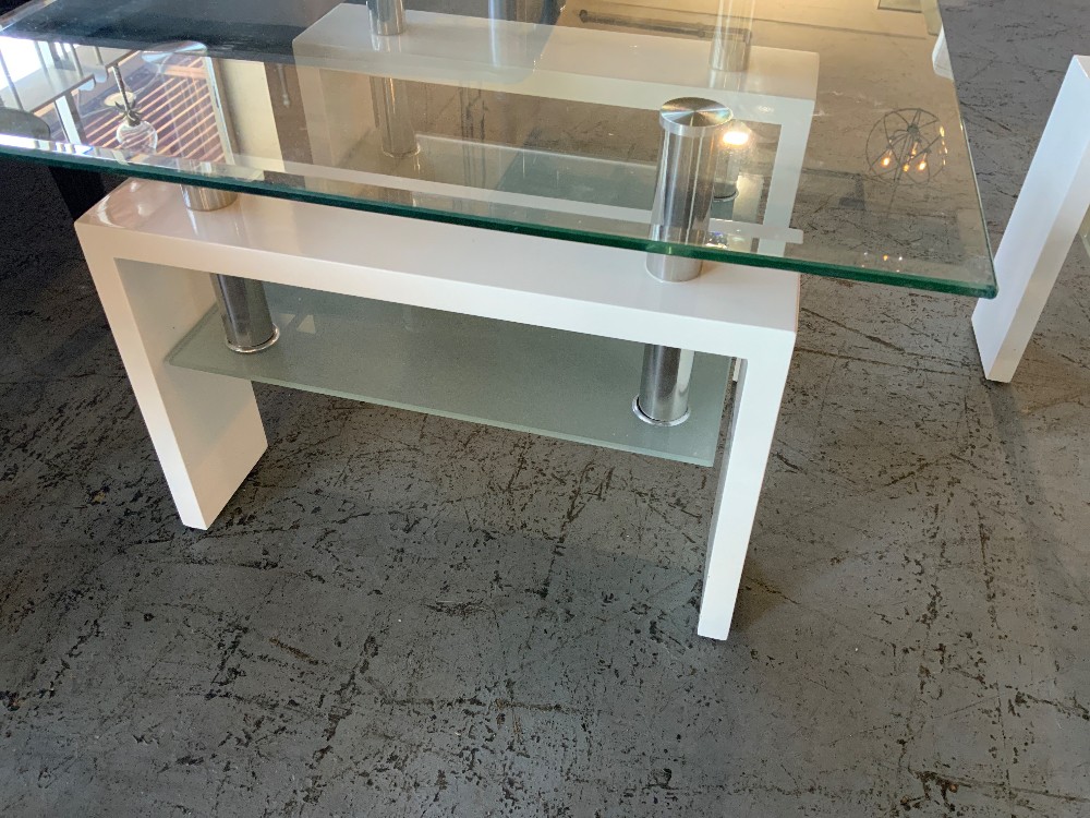 Glass Top Modern End Table
