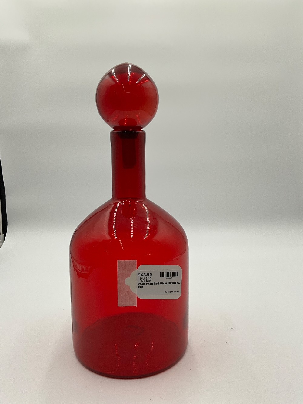 Polspotten Red Glass Bottle w/ Top