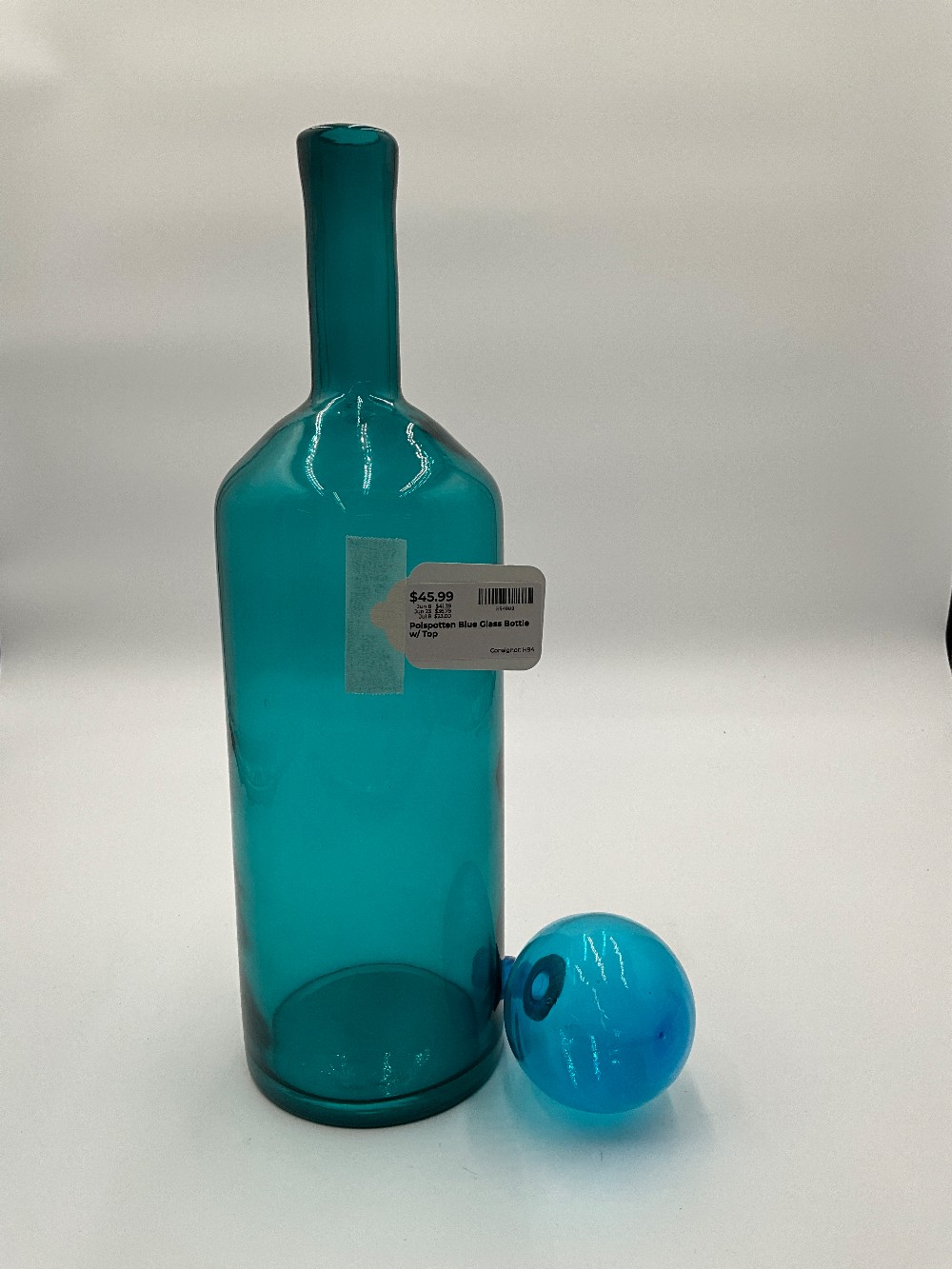 Polspotten Blue Glass Bottle w/ Top