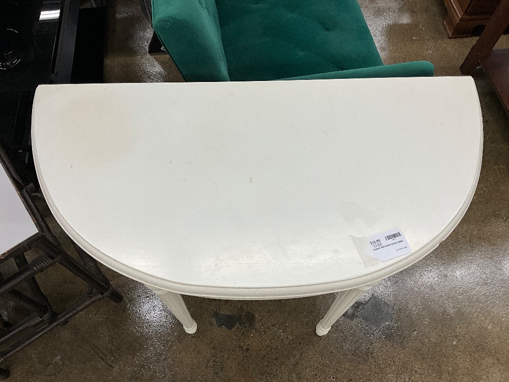 Cream Half Moon Entry Table