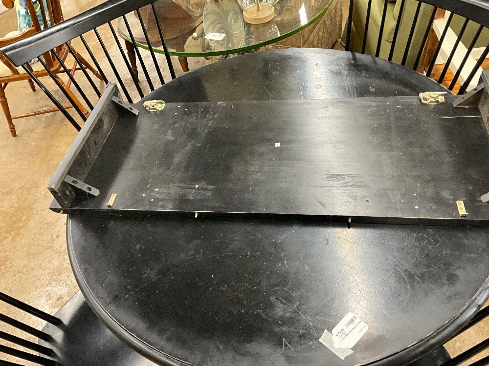 Black Table w/ 4 Chairs & 1 Leaf