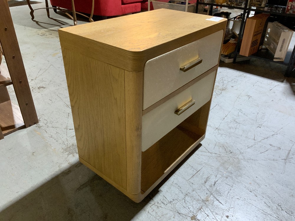 Wood/White Nightstand