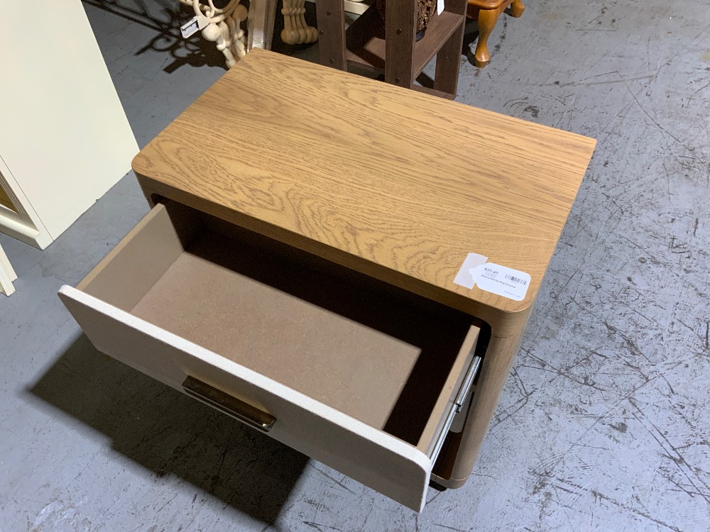Wood/White Nightstand