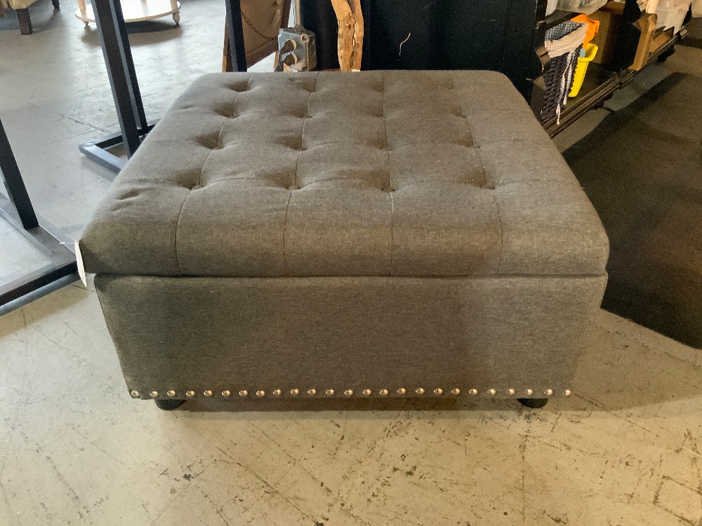 Gray Storage Ottoman