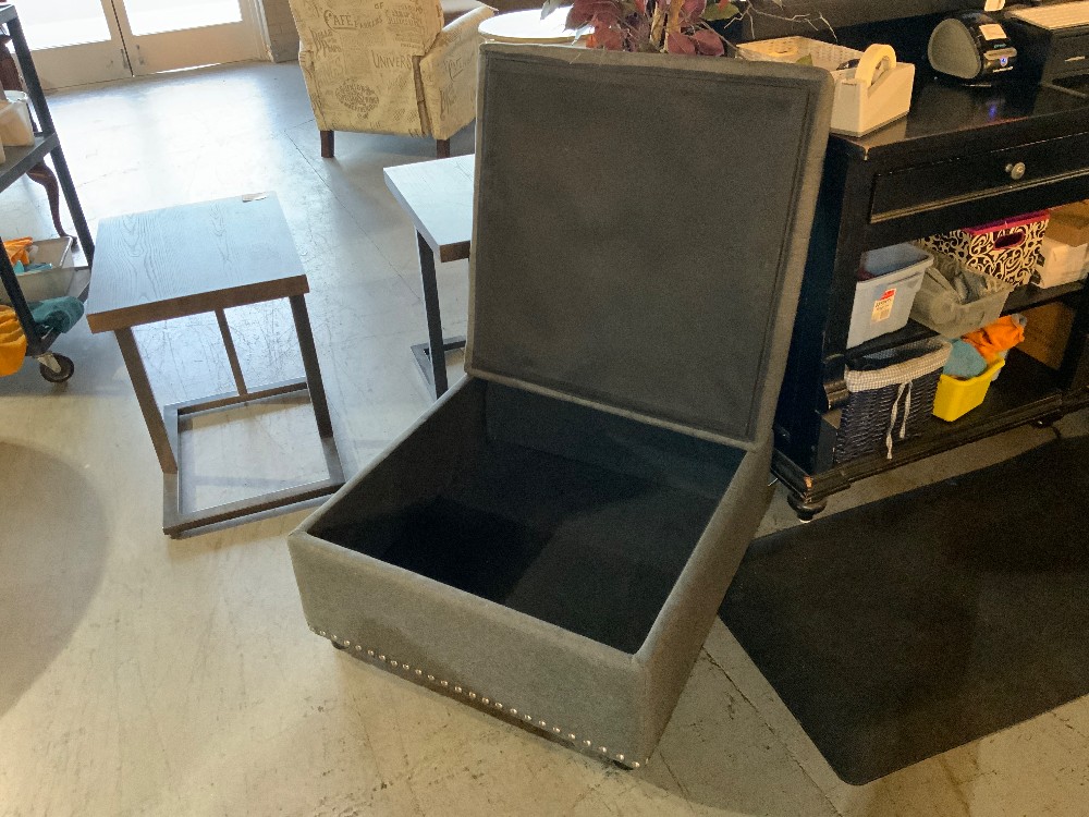Gray Storage Ottoman