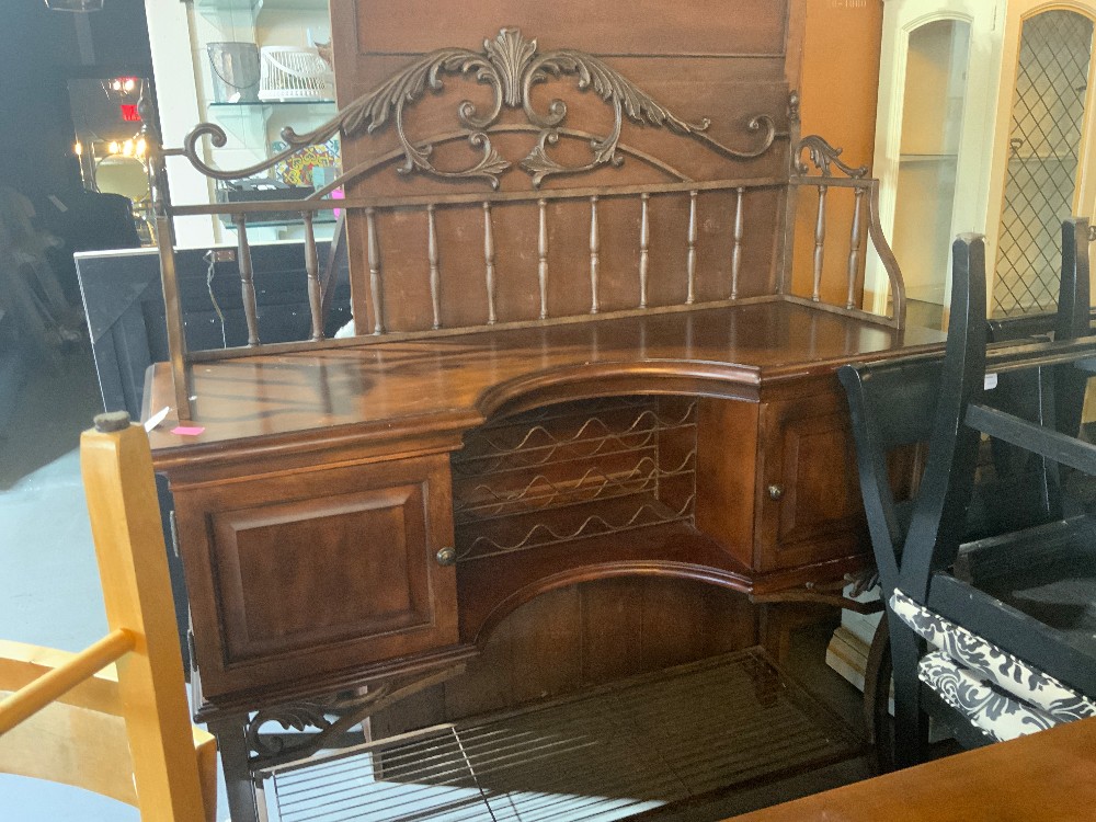 Wood Cabinet w/ Wine Holder
