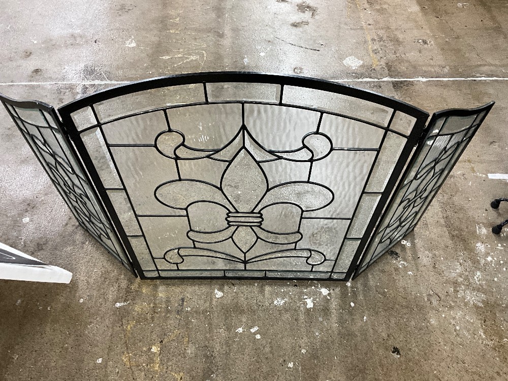 Beveled Glass Fireplace Screen