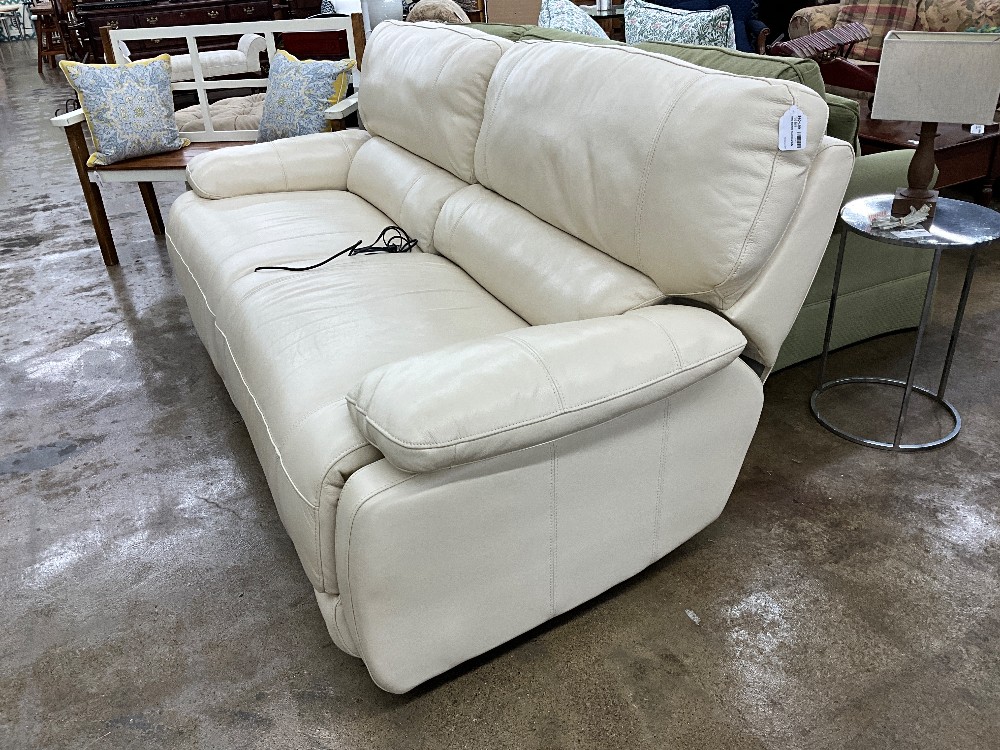 Ivory Electric Reclining Sofa