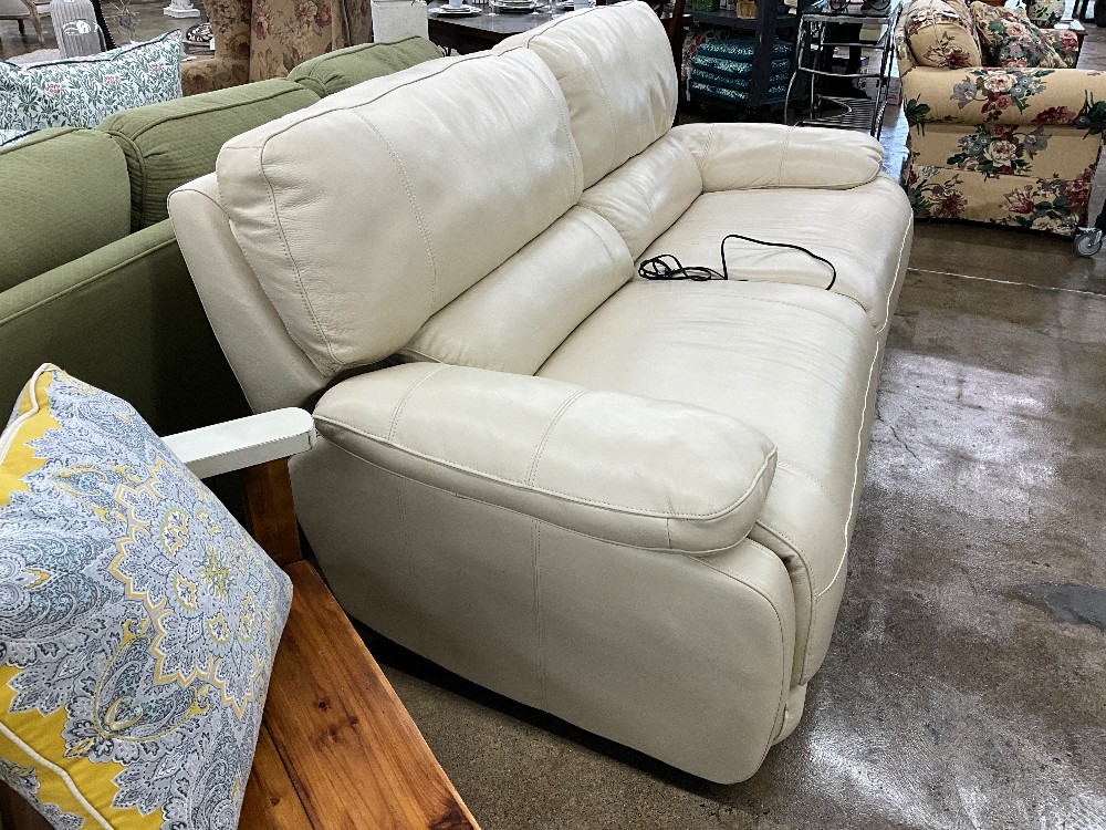 Ivory Electric Reclining Sofa