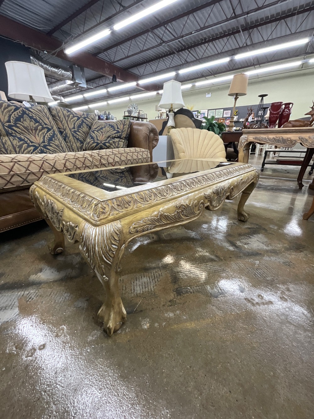 Gold & Glass Coffee Table