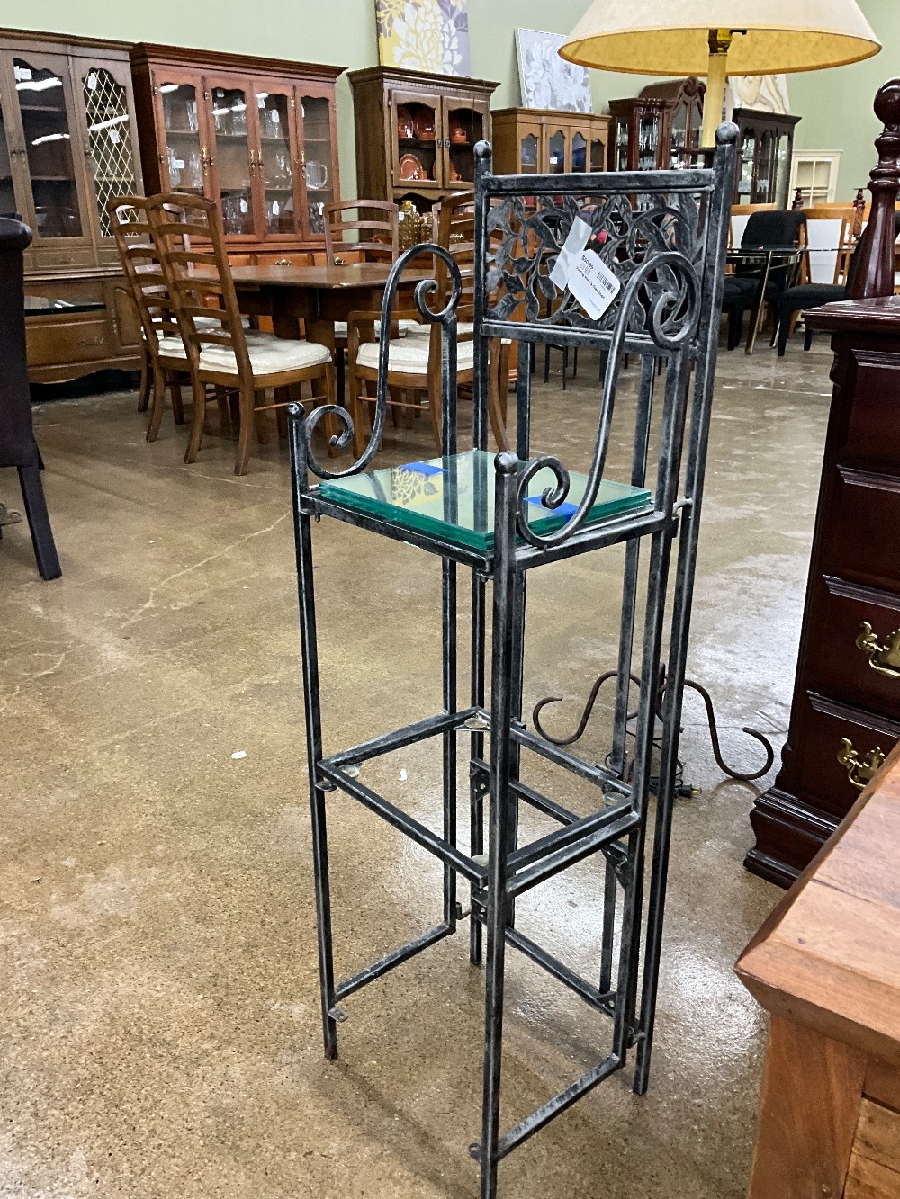 Folding Metal & Glass Shelf