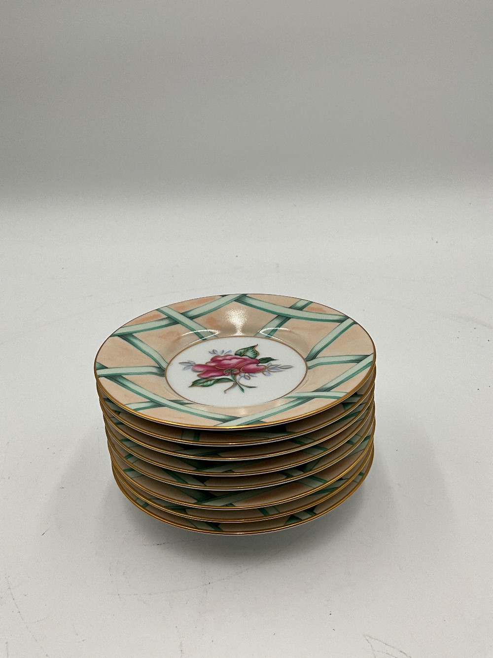 Floral Treillage 8-Place Setting Plates, Small Plates, Cups, Saucers