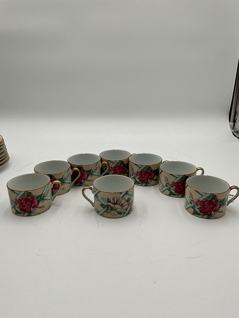Floral Treillage 8-Place Setting Plates, Small Plates, Cups, Saucers
