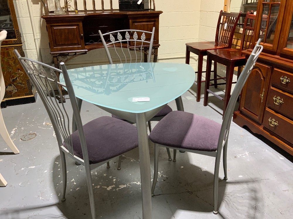Glass Table w/ 3 Chairs