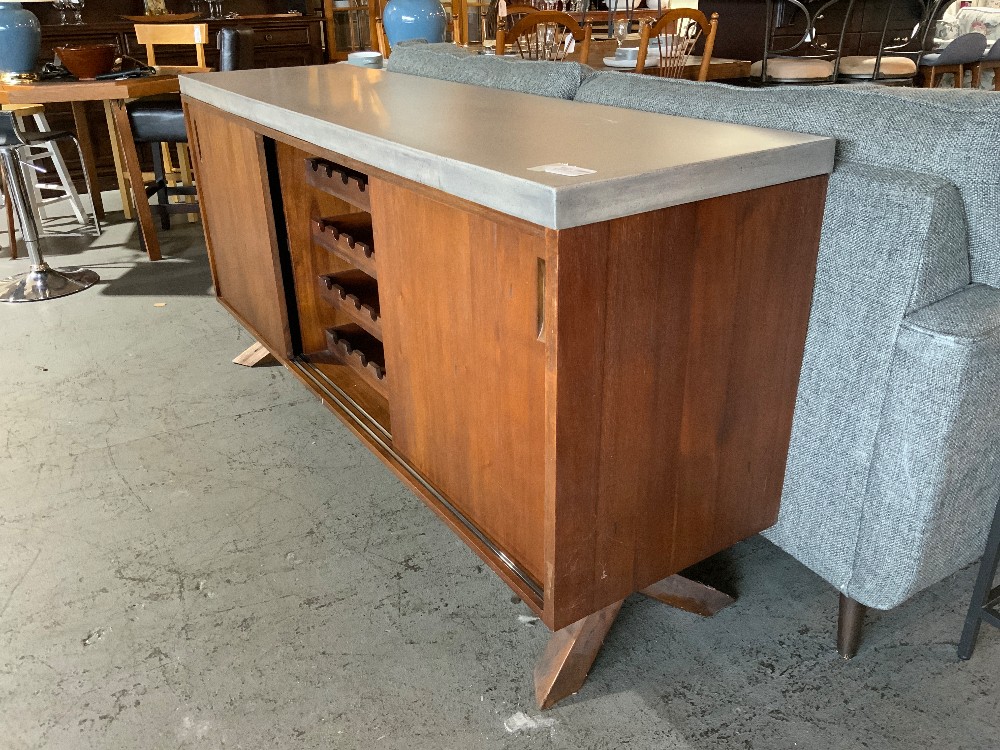 Wood Buffett w/Faux Concrete Top