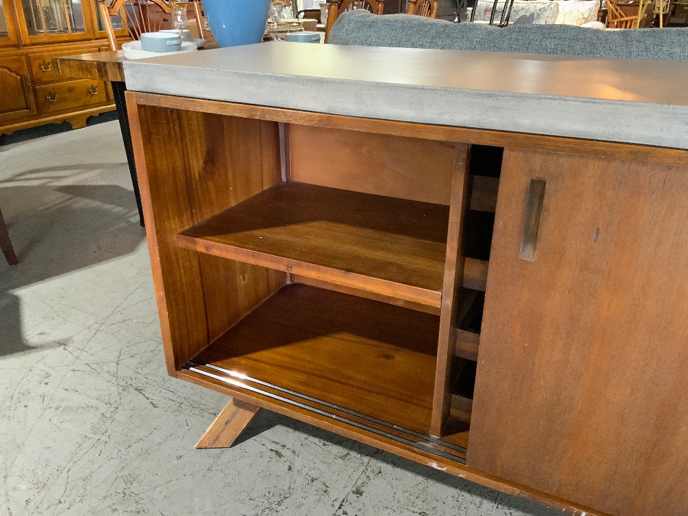 Wood Buffett w/Faux Concrete Top