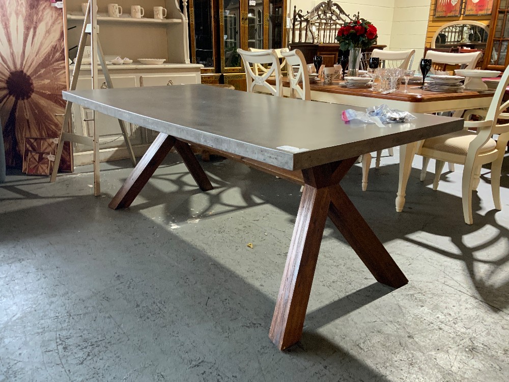 Dining Table w/ Faux Concrete Top
