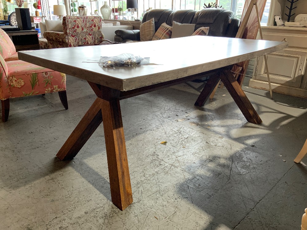 Dining Table w/ Faux Concrete Top
