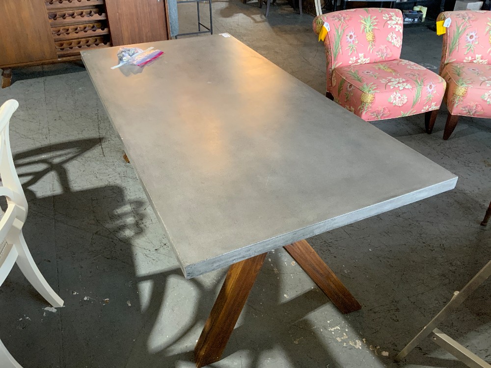 Dining Table w/ Faux Concrete Top