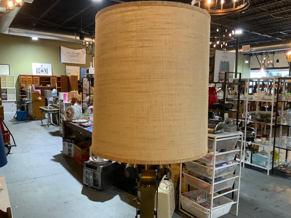 Lg Lamp with Burlap Shade