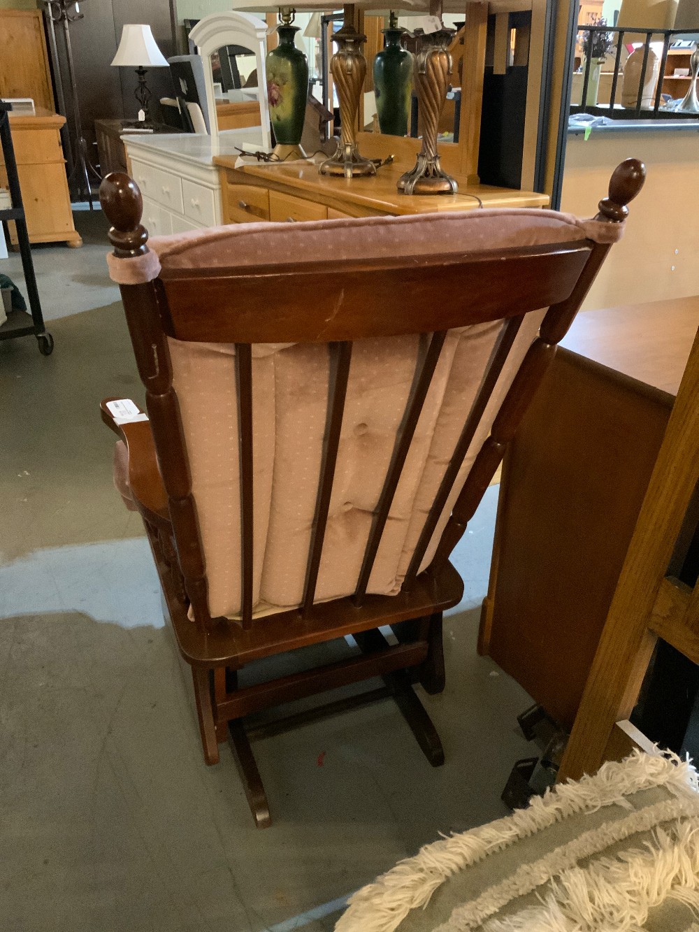 Glider Rocking Chair w/ Pink Cushion
