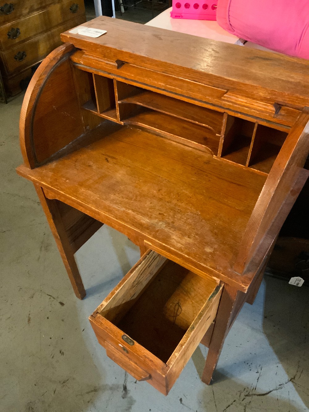 Antique Childs Roll Top Desk w/ Chair