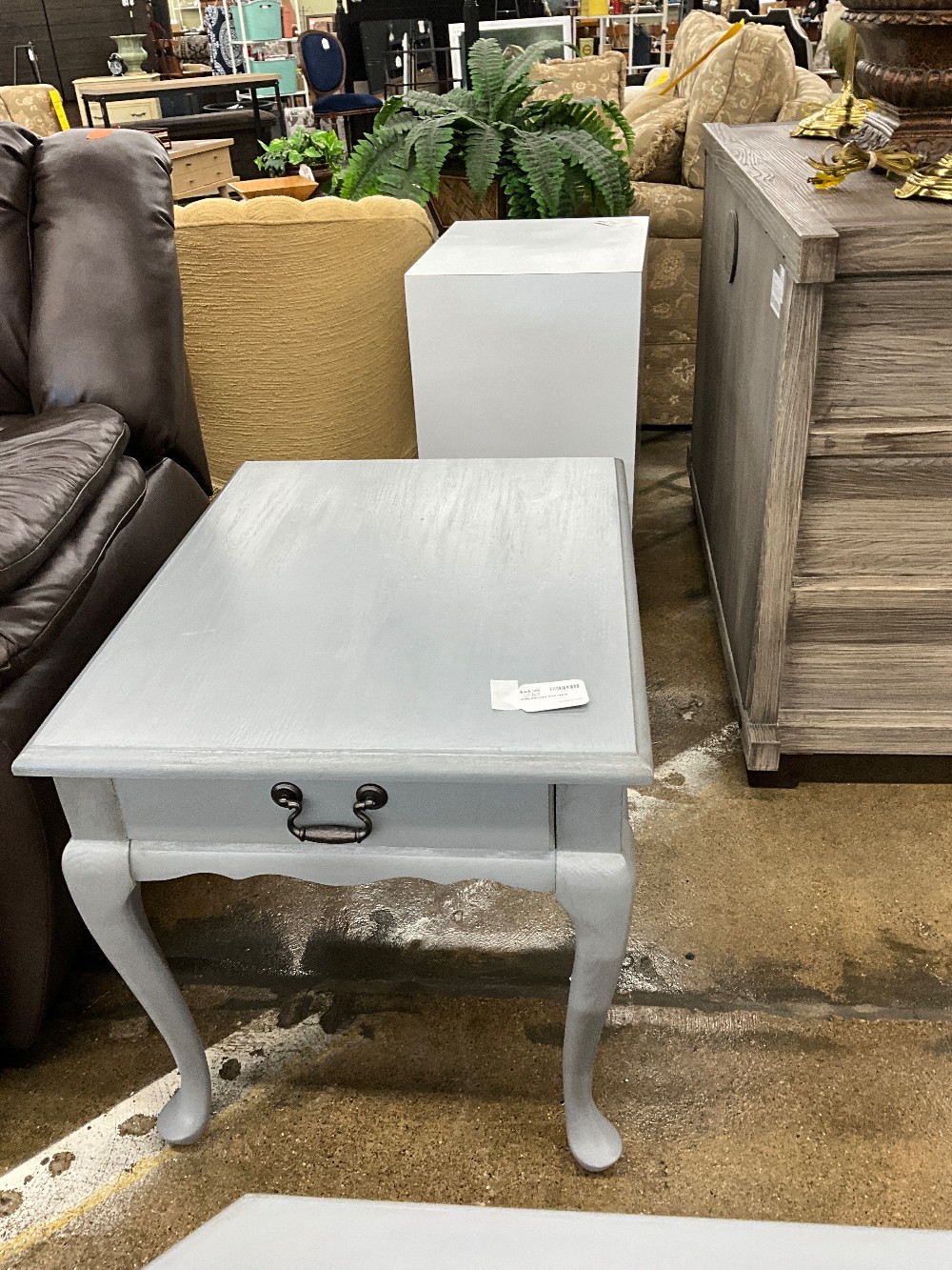 Grey Painted End Table