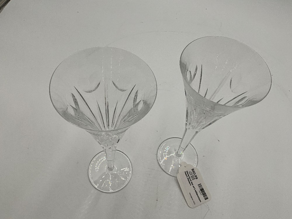 Waterford Set of 2 Millennium Heart Pattern