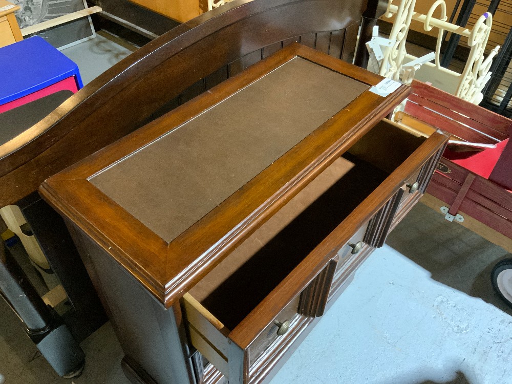 Three Drawer Chest w/ Leather Inlay